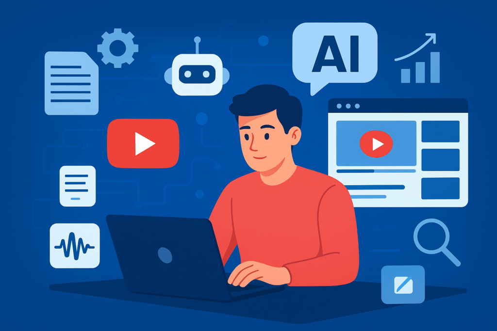 A 2D digital illustration of a young man with short hair, wearing casual clothes, created in a modern AI art style.