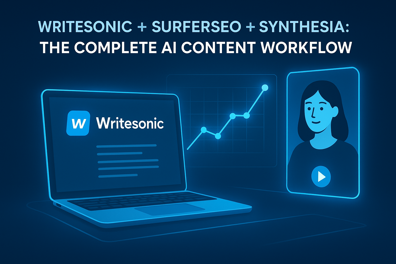 You are currently viewing Writesonic + SurferSEO + Synthesia: The Complete AI Content Workflow for 2025
